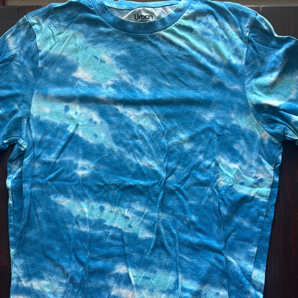 Blue and white tie dye.